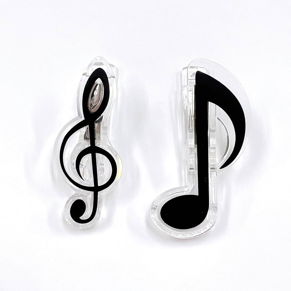 Amazon | 【ト音記号 8分音符 クリップ 】ブラック 2個セット